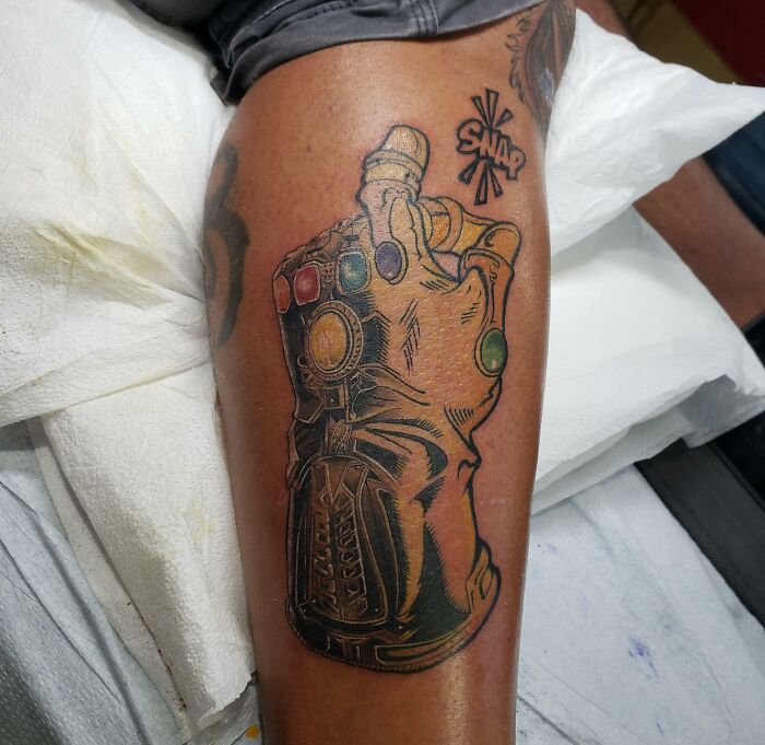 I Got A Tattoo Of The Comic Version Of The Infinity Gauntlet
