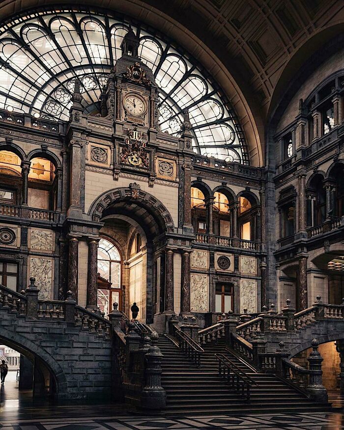 Entrance Hall Of Antwerp Central Station, Belgium. Designed By Louis Delacenserie. 1905