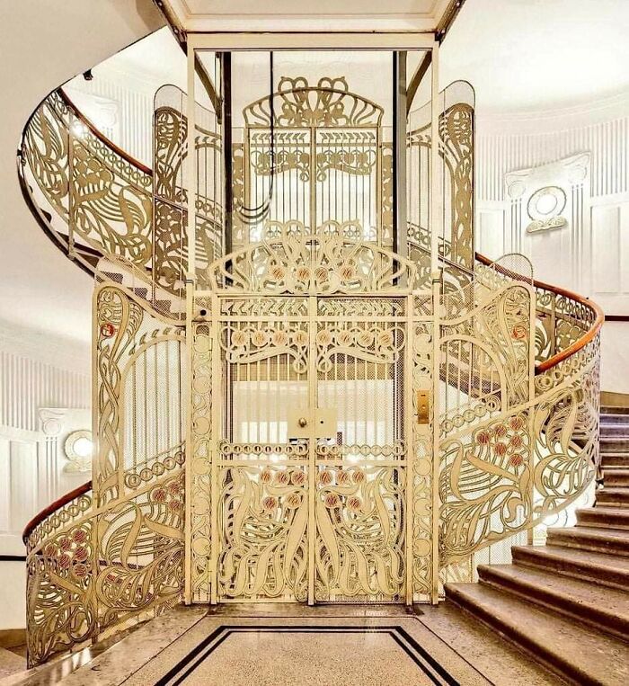 Elevator In Vienna, Designed By Otto Wagner In 1898
