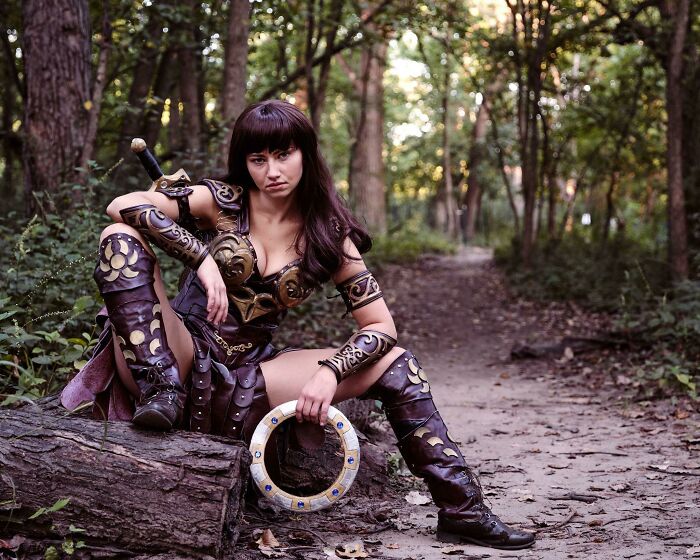 Person cosplaying Xena