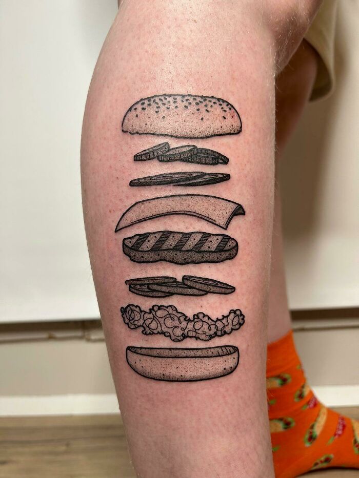 Burger tattoo