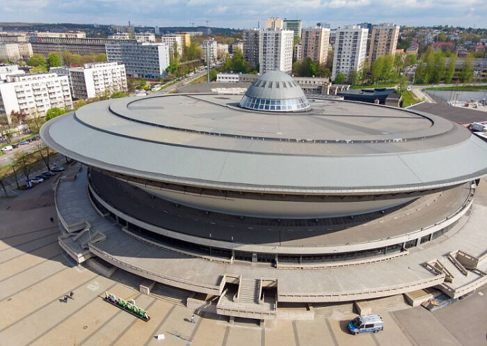 Spodek ("Saucer") Multipurpose Arena Complex In Katowice, Poland. Built In 1971