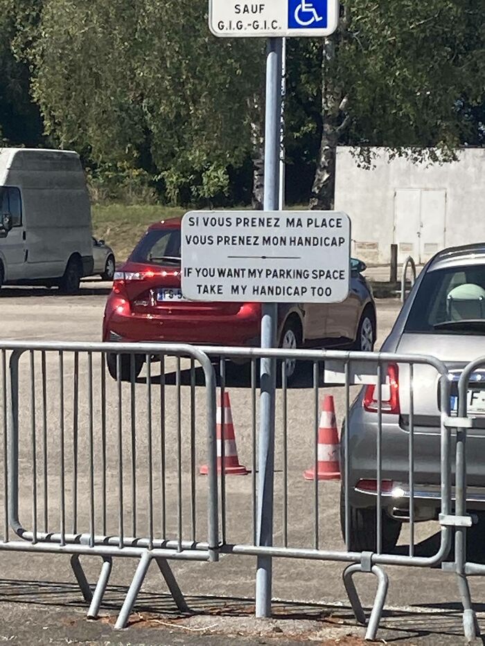 This Passive-Aggressive Disabled Parking Sign In France