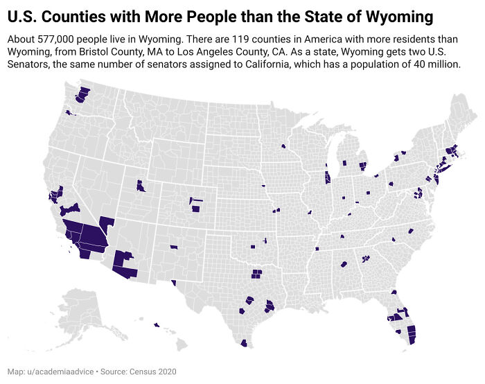 U.S. Counties With More People Than The State Of Wyoming