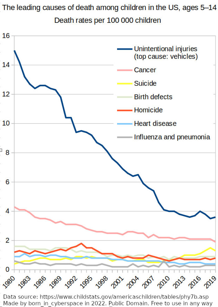 The Leading Causes Of Death Among Children In The Us, Ages 5–14