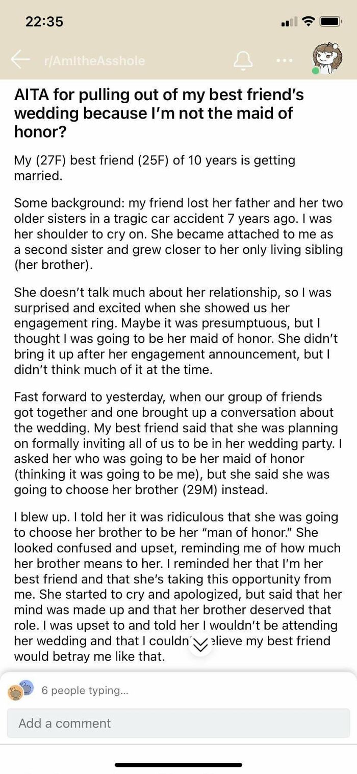 “Friend” Of The Bride Throws Tantrum Over Not Being Chosen As Moh