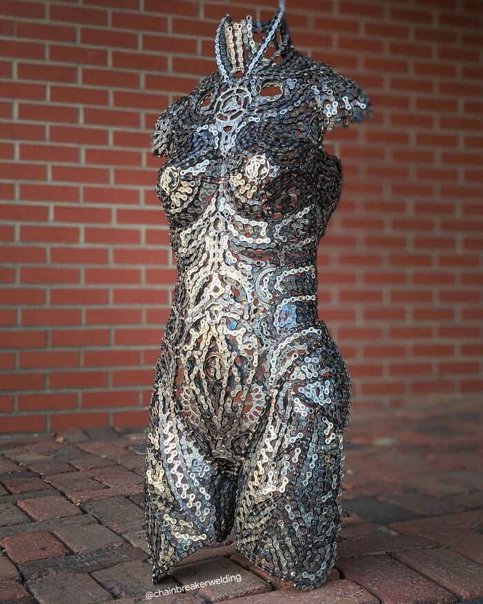 Bicycle Chain Sculpture, By Me