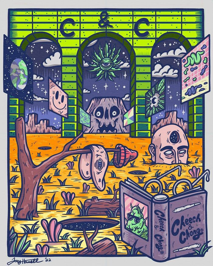 I Was Hired By Cheech & Chong To Design A Surreal Themed Poster. Here It Is!