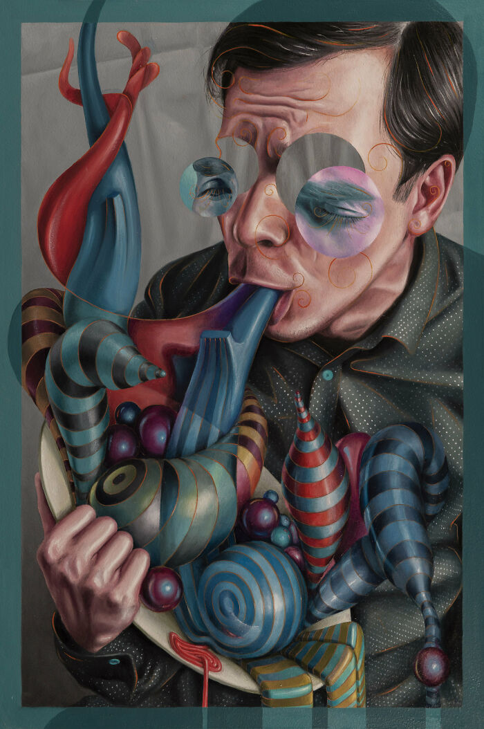 Gluttony By Victor Fota, Oil On Aluminium Panel, 2019
