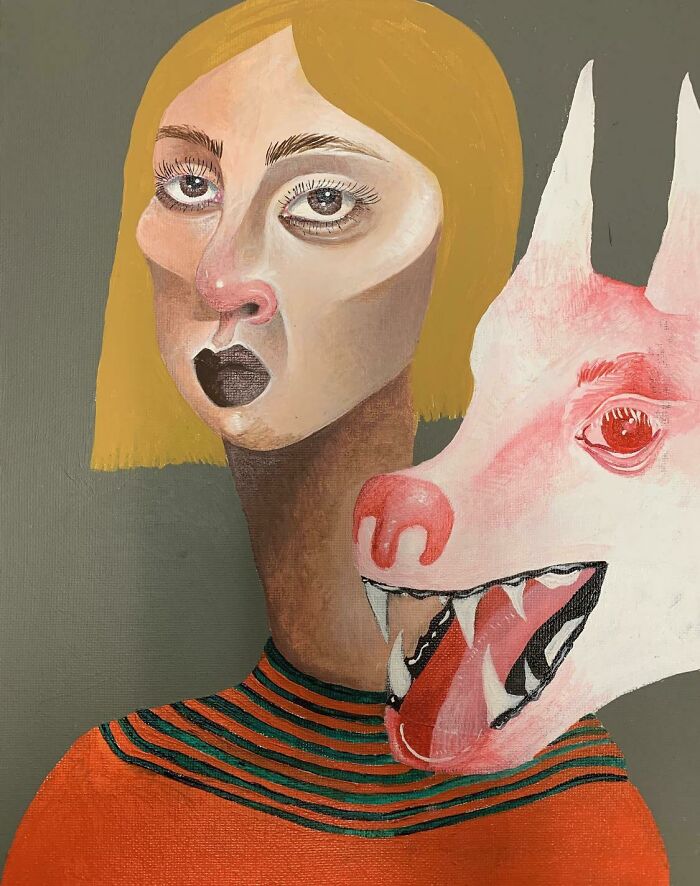“Canine” Painted This For Art Class When I Was 16