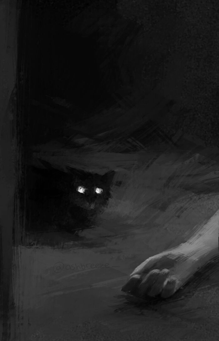 [oc] I Paint These Eerie Cats!