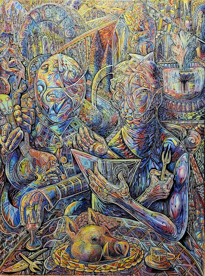 Wip, Portrait Of My Parents, Mixed Media On Canvas, 3 X 4 Feet