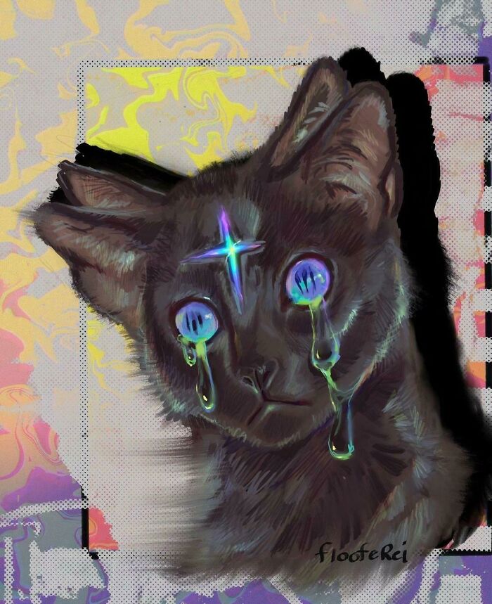 Psychedelic Cat (Art By Me)