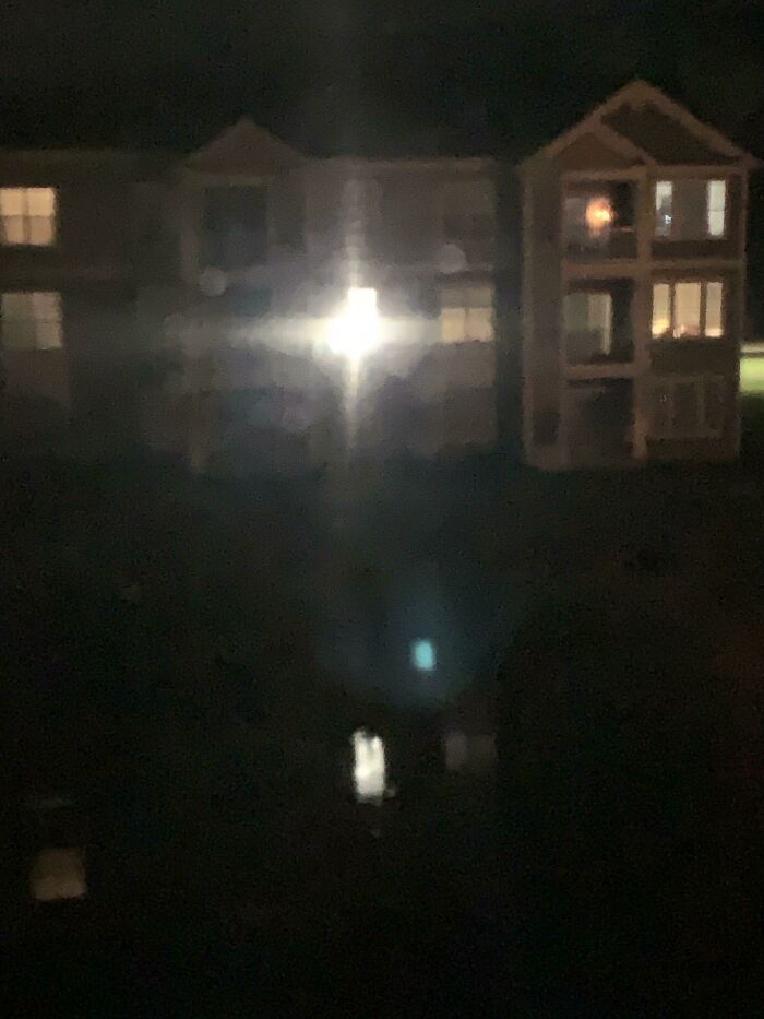 Neighbor Across The Way Has 2 LED Lights With Blinds Open And Pointed Directly Outside. Which Is Of Course Right Into Our Window