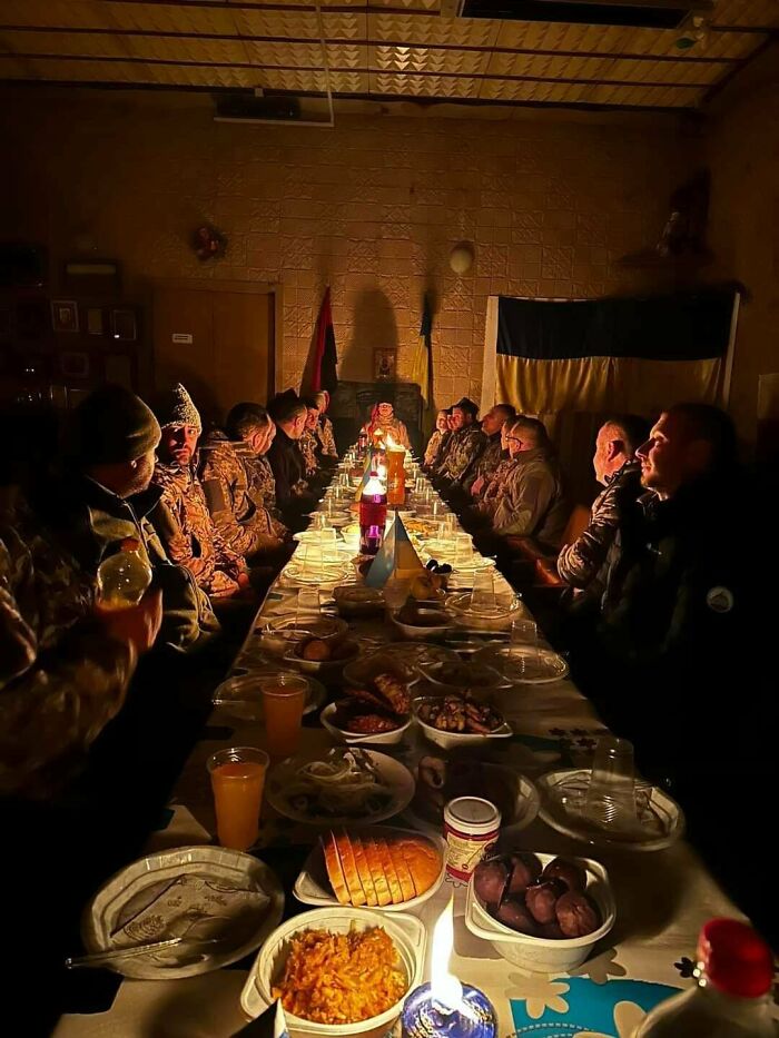 Soldiers Celebrating Christmas