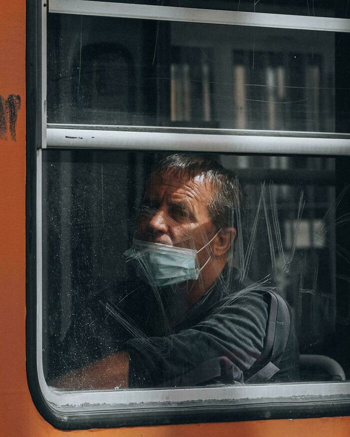This Commuter On A Tram In Milan