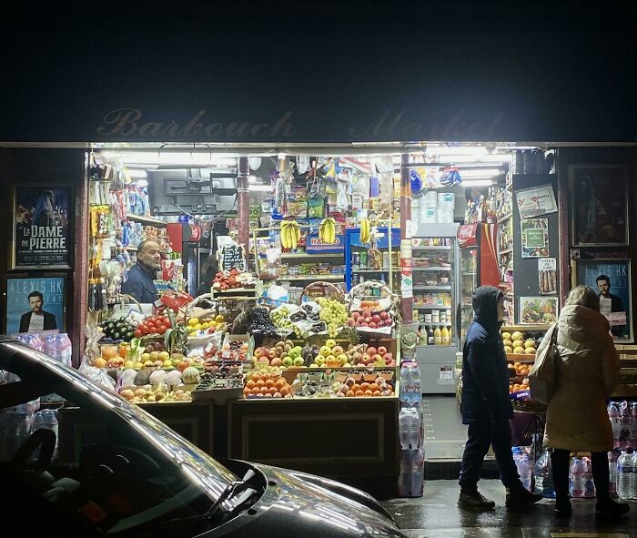 Convenience Store In Paris At Night
