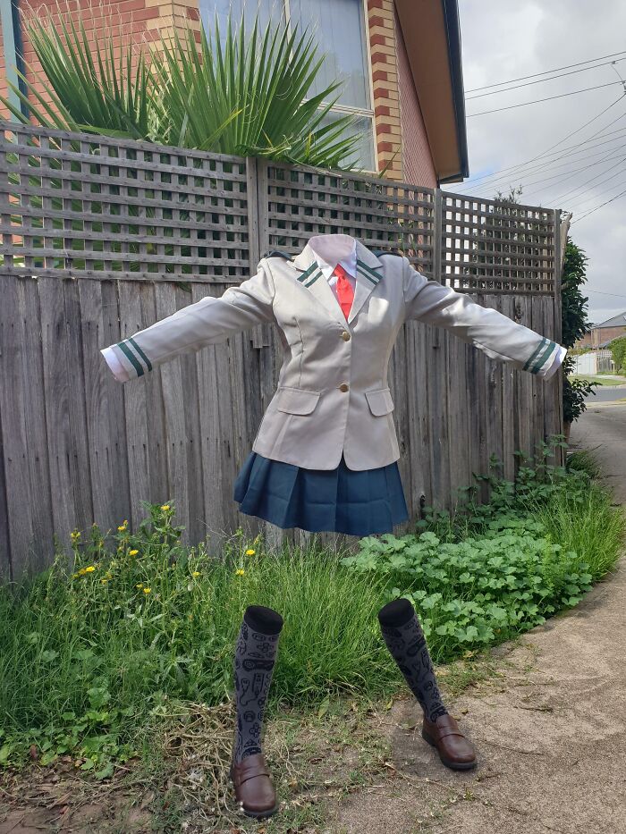 Person cosplaying Toru Hagakure from My Hero Academia