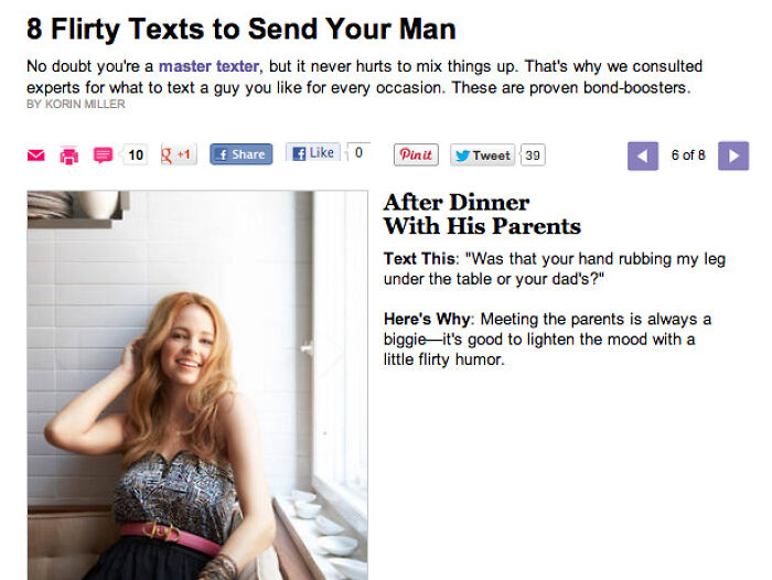 I Don't Think Cosmo Gets Humour Or What A Flirty Text Is