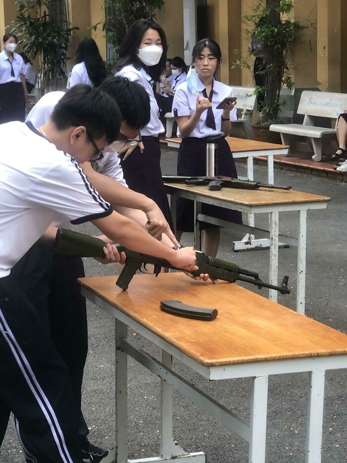 Here In Vietnam We Learn How To Assemble Aks In High School