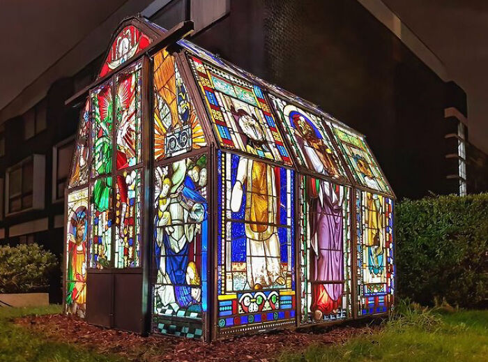 Green House, Made From Recycled Church Stained Glass Windows