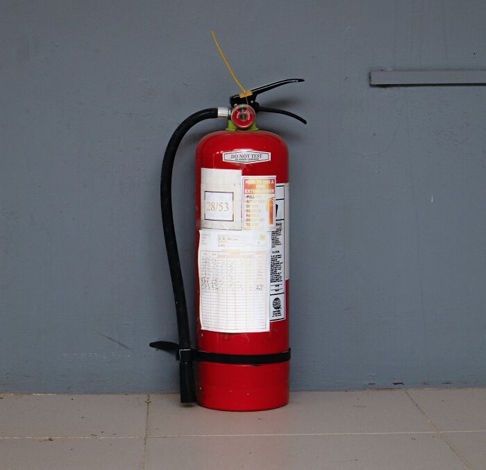 fire extinguisher on the wall 
