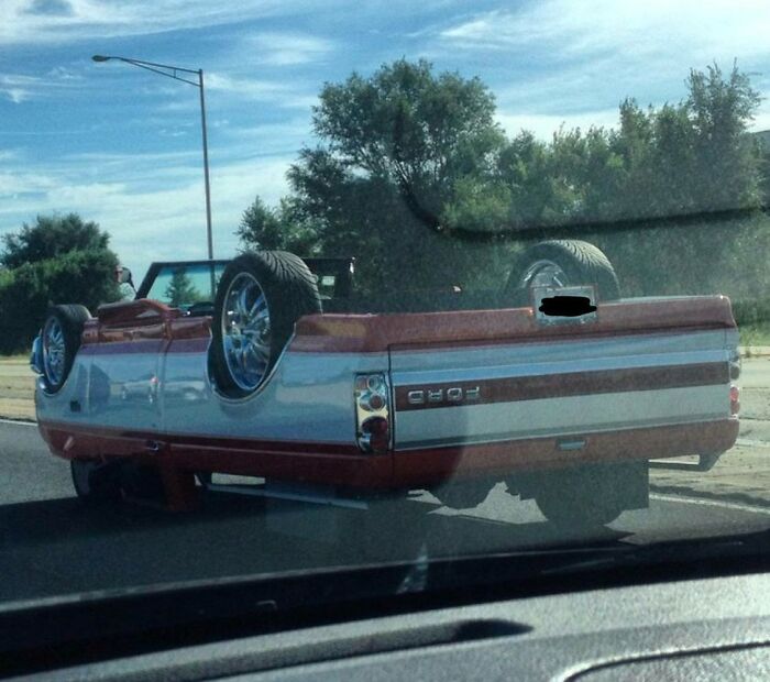 Saw This “Upside Down” Truck On The Highway A Few Years Ago
