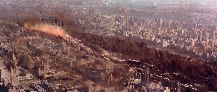 Meteor trail in the middle of the city 