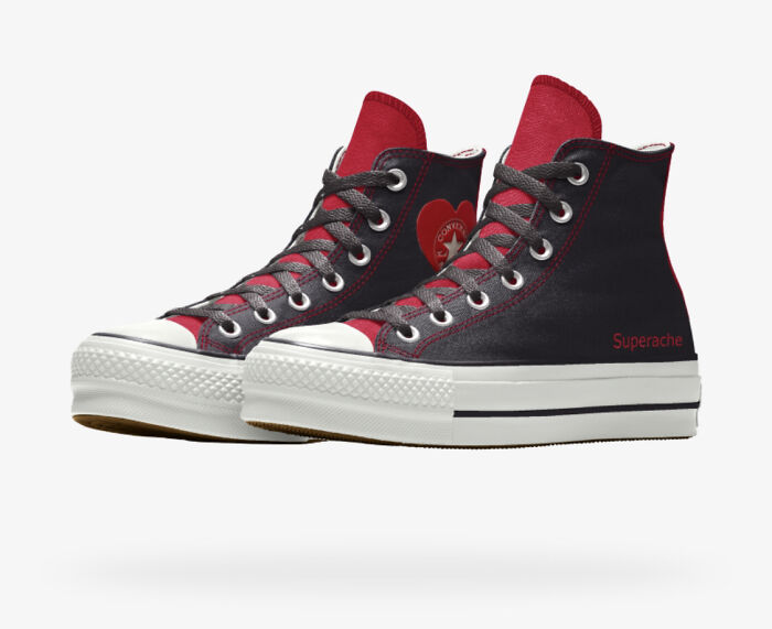 I Didn't Have A Good Photo Of Them When I Got Them And Now They're Crusty But They're Custom Converse So Here Is A Screenshot From When I Designed Them On The Website Lol! The Theme Is Superache By Conan Gray Bc I'm A Bit Obsessed