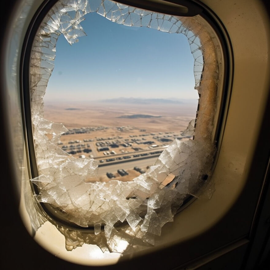 I Generated 10 Images Showing Things You Do Not Want To See When Looking Out Your Aircraft Window