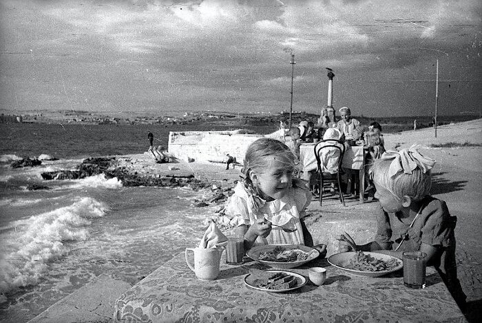 Lunch In A Kindergarten On The Seashore. Sevastopol, May 1944. Evgeny Khaldey