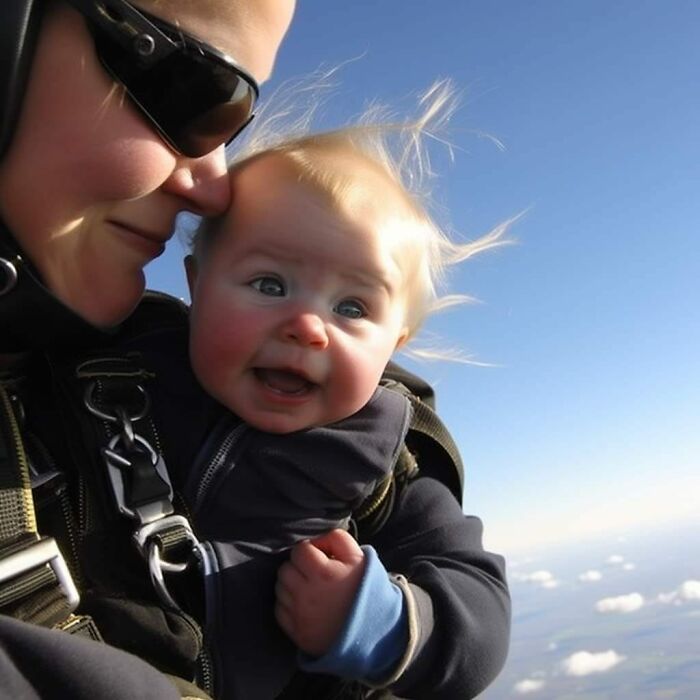 Ai-Generated Images Of Babies Skydiving Go Viral On Social Media (24 Pics)