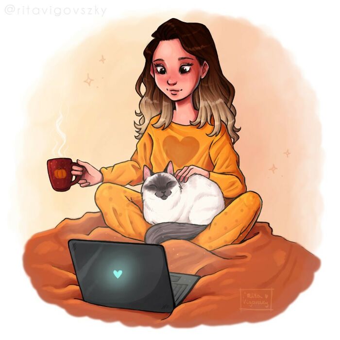 Artist Illustrates What Everyday Life With Her Cat Is Like (30 New Pics ...
