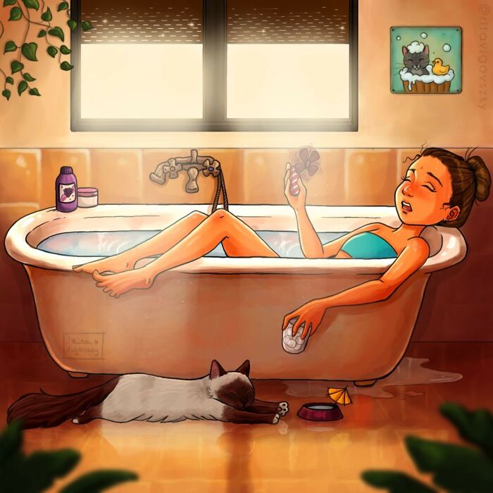 Artist Illustrates Everyday Life With A Cat In These New Relatable Comics