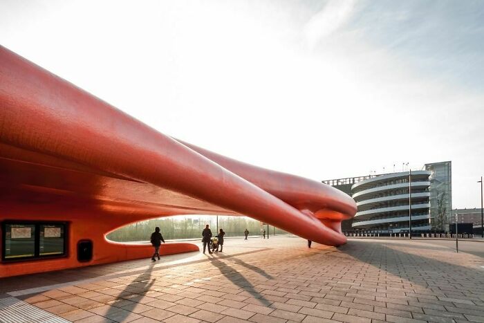 "The Amazing Whale Jaw" Bus Station By Nio Architecten In Hoofddorp, Netherlands