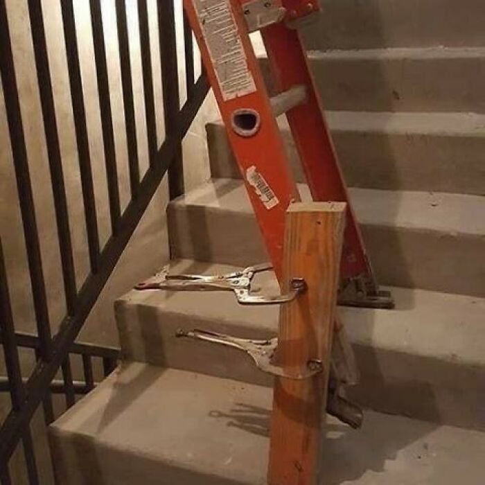 Who Needs Scaffolding For Stairs When You Have Bob Ingenuity