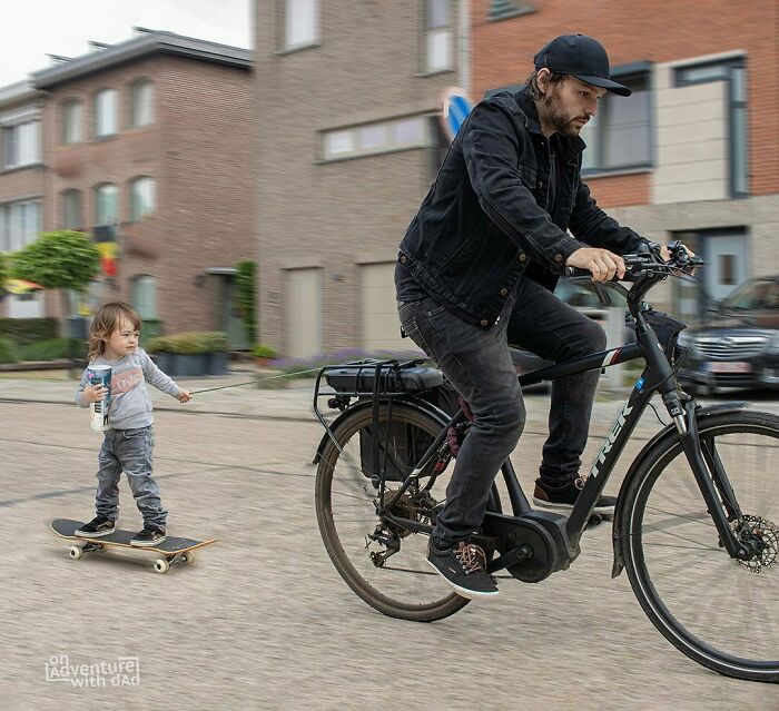 Let’s Go To School! After Her First Week Of School, Alix Still Hasn’t Decided What’s Her Favourite Means Of Transportation. So Today She Insisted To Take Her Skateboard