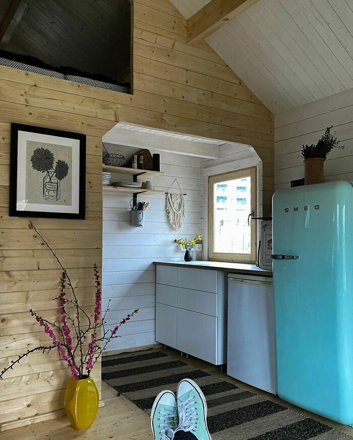 Micro FridgeTiny House Blog  Small apartment fridge, Small space