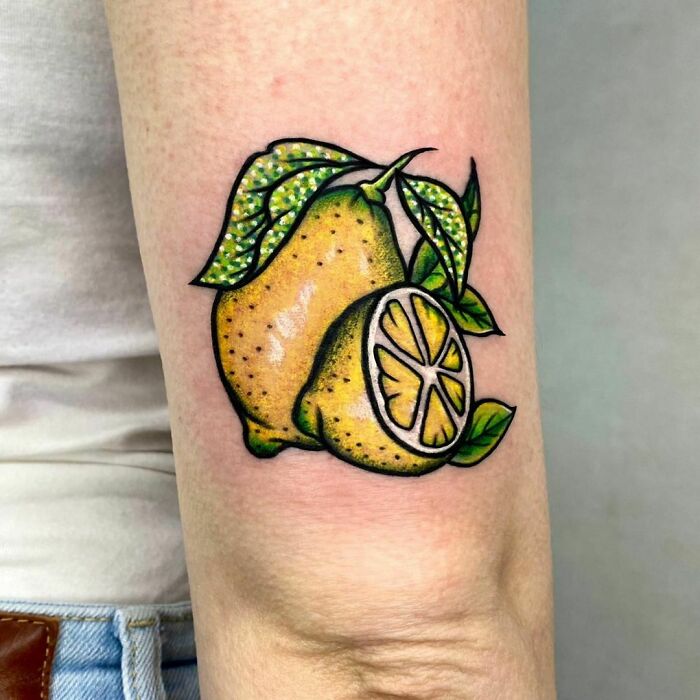 Lemon watercolor tattoo