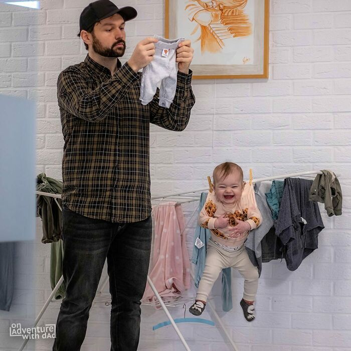 I Had Two Chores Today: Doing The Laundry And Washing The Baby. So I Managed To Do Both At The Same Time. Unfortunately Our Dryer Is Broken At The Moment So I Had To Hang Everything To Dry