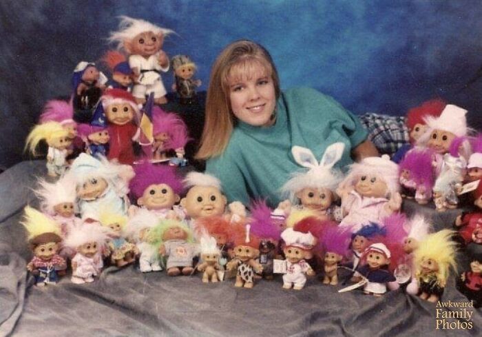 “Senior Pictures With My Troll Doll Collection, Circa 1993”