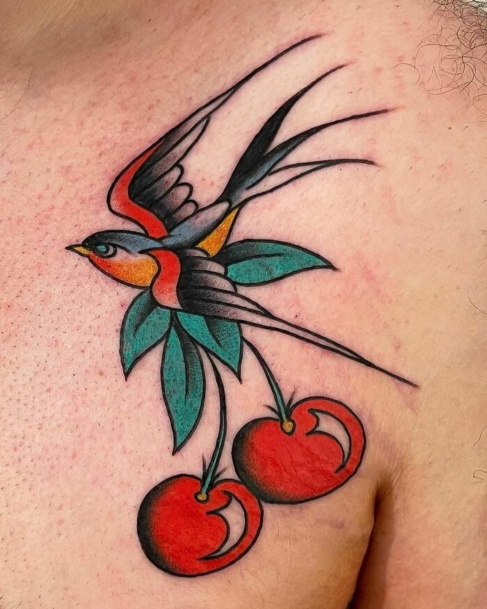 American traditional bird tattoo