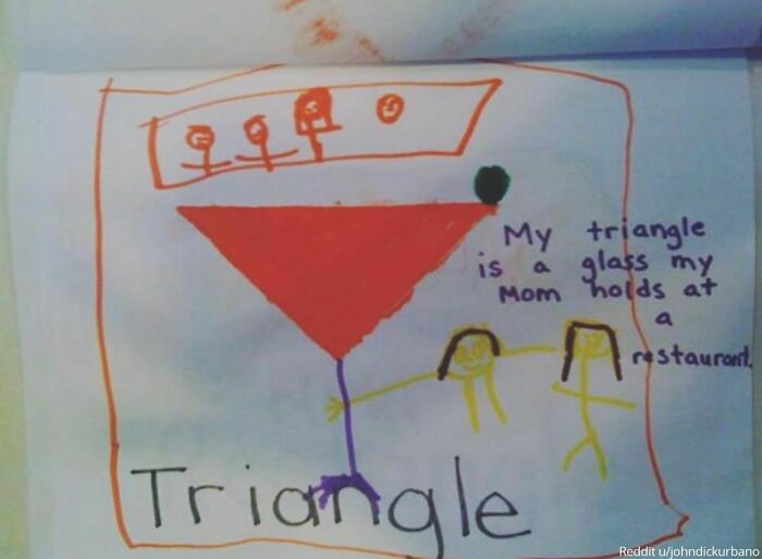 "One Of My Kindergartner's Assignment On Triangles"⁠