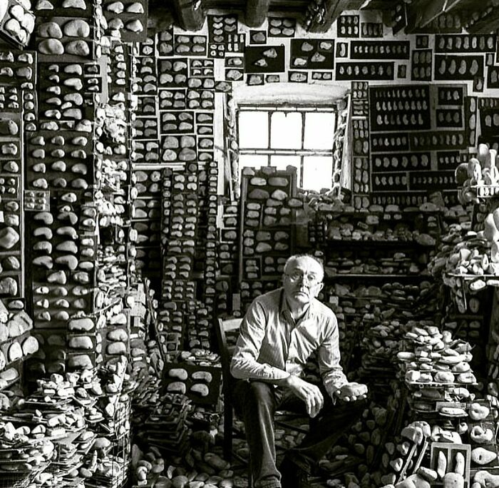Luigi Lineri Age 81 Has Built A Massive Rock Collection Over The Past 52 Years Making His Finds Along The Adige River In Verona Italy