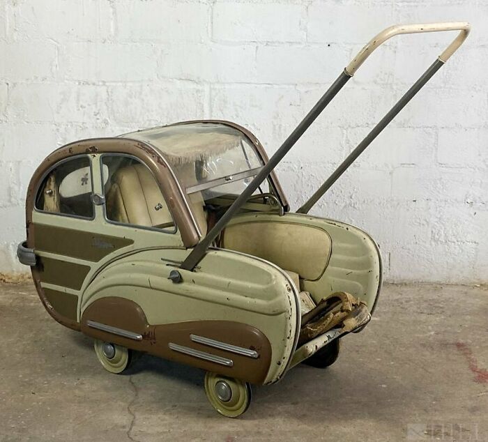 Traveling In Style. Machine Age Automotive Looking Strollers