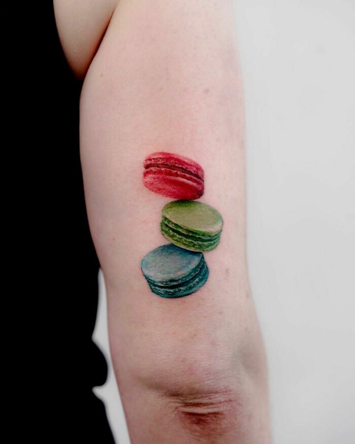 Macarons watercolor tattoo