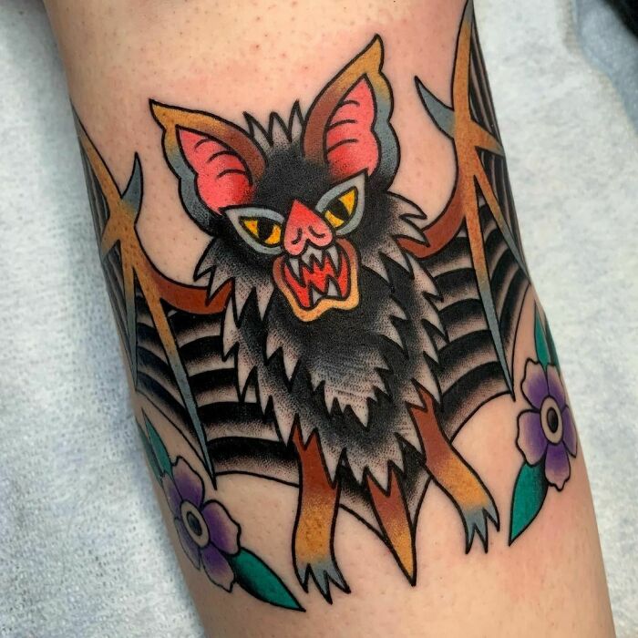 American traditional bat tattoo
