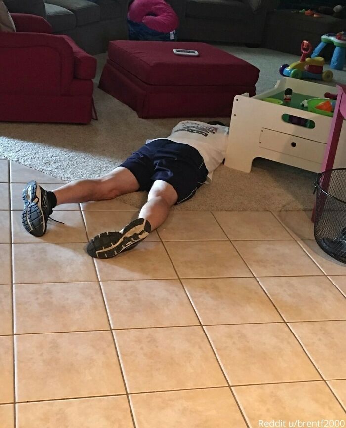 "My Dad Was Gonna Go For A Run. He Laid Down To Stretch His Back. Found Him Asleep 30 Minutes Later"⁠