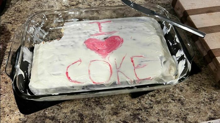 "My Daughter And All Her Friends Think Coca Cola Is The Best Soda And She Wanted To Make A Cake And Send The Photo To Her Friends But She Couldn’t Fit 'Coca Cola' So She Shortened It."⁠