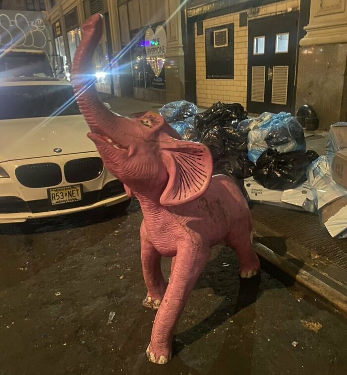 I Think We Can Safely Say This… Only In NYC!!! A Pink Elephant!!!!!! West 27th Between 5th Ave And 6th Ave 